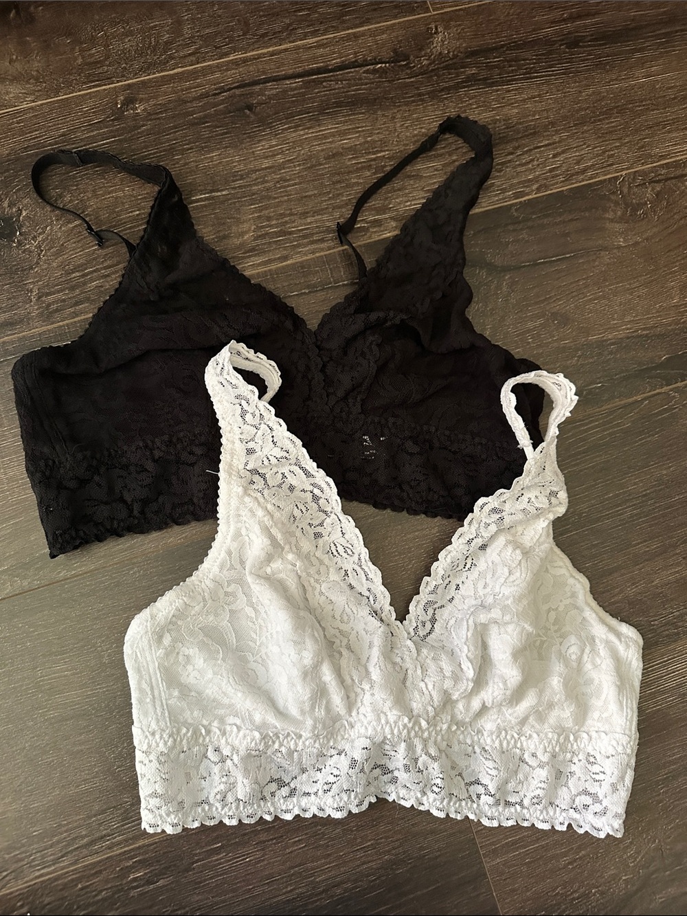 Felina Lace Bralette Pair in Black & White